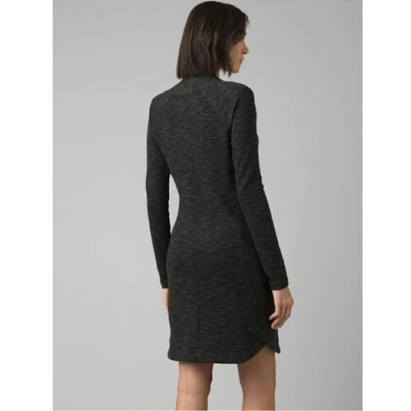 prAna Women's Sindri Dress Long Sleeve Zippered Pockets, Dark Gray Size Medium - Picture 3 of 16